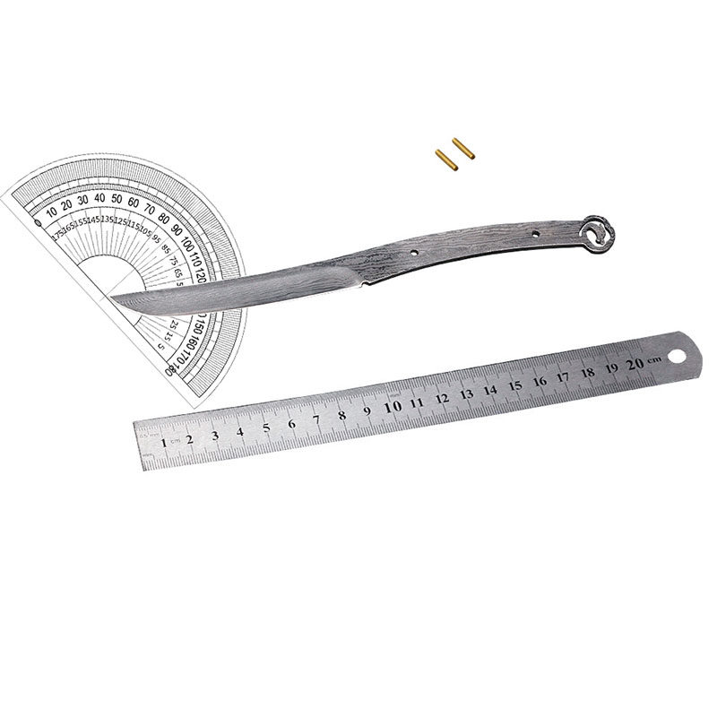 上新一体大马士革水果刀桌面刀小直刀锻打花纹diy半成品胚制作082