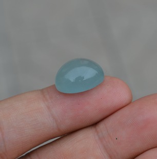 天然蛋面海蓝宝石裸石戒面晶莹剔透水头足无填充13.665克拉送证书