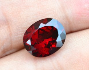 大颗粒 天然石榴石裸石 戒面 12*10mm 鲜艳红色满火 超值 特惠