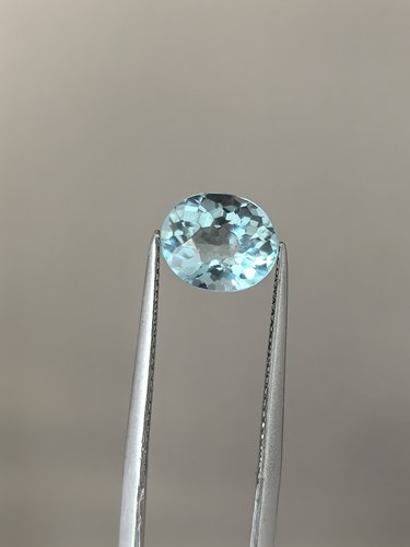 天然海蓝宝石裸石椭圆形戒面7.3*8.9毫米1.78克拉全净满火彩包邮