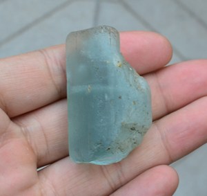 天然戒面雕刻海蓝宝石
