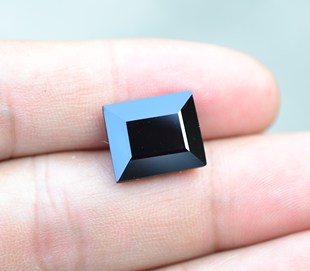 天然黑色男士戒面铁铝榴石裸石黑红色长方形12*14毫米14克拉全净