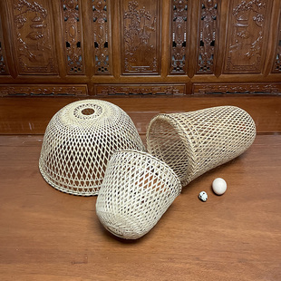 竹编灯罩精品纯手工编织竹灯笼吊灯田园中式复古风格禅意竹艺灯具