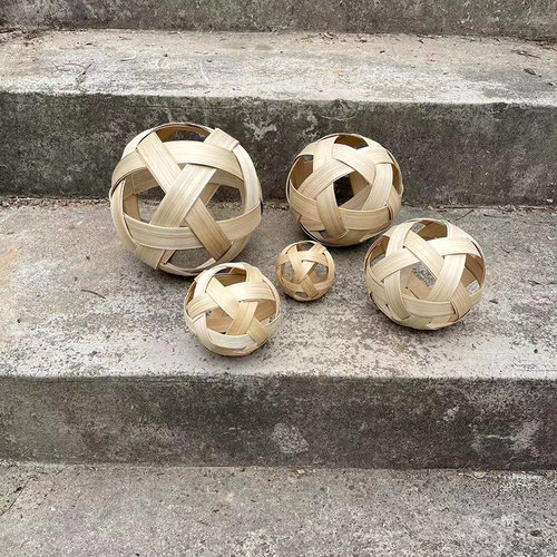 槿源竹儿竹编天然竹球道具