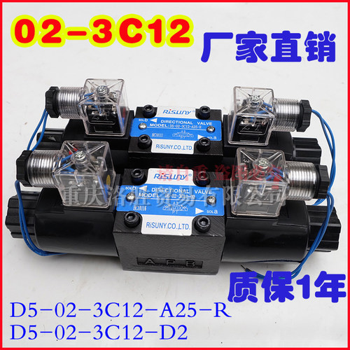 厂家直销RISUNY液压电磁换向阀D5-02-3C12-A25-R/D5-02-3C12-D24