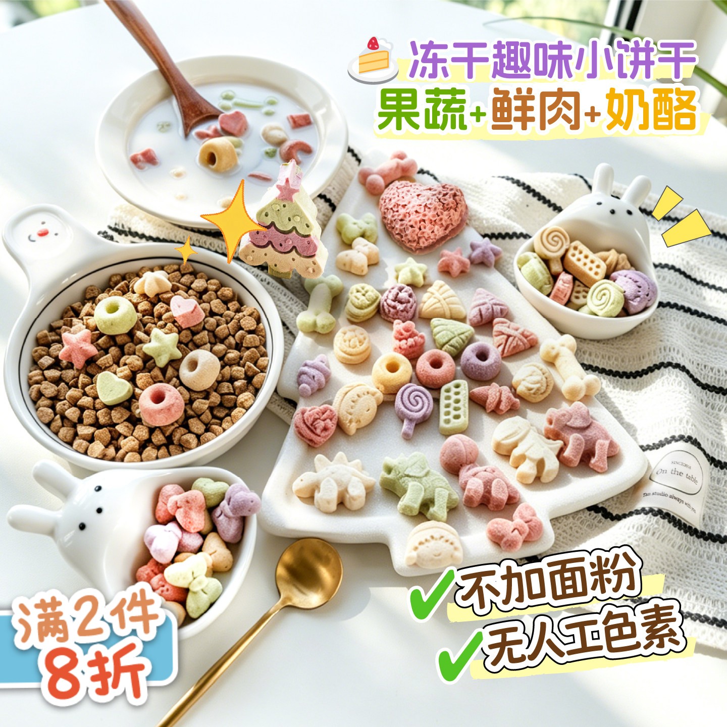 仰旺宠物狗狗冻干小饼干鲜肉果蔬精致下午茶营养配餐训练奖励零食