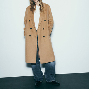 双面羊绒大衣女2023年秋季新款羊毛呢子外套韩版宽松廓形8491222