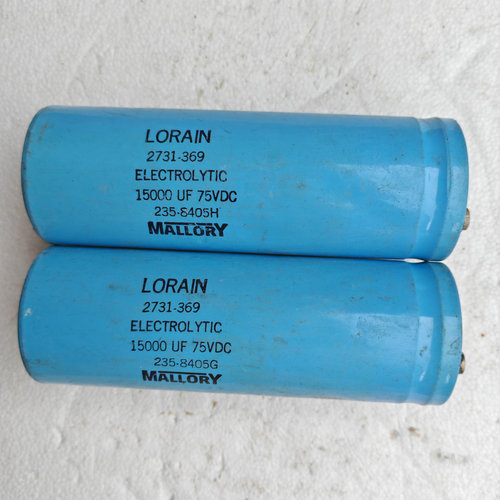 美国摩罗利MALLORY  LORAIN标 75v 15000uf 螺丝脚电容  1对价