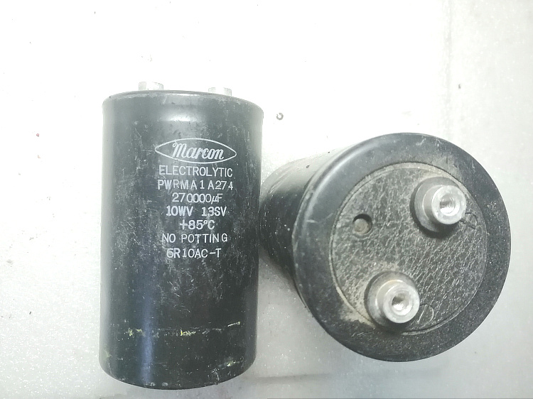 拆机 日本marcon马肯 10v 270000uf 27万uf 螺丝脚电容