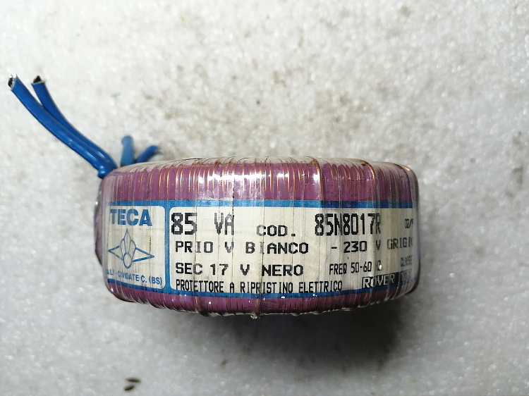 拆机意大利TECA进口环形变压器 功率85w 输入230v 输出双17v