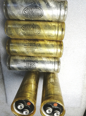拆机美国山猫山姆SANGAMO 透明皮 15v 8000uf 灯丝滤波螺丝脚电容