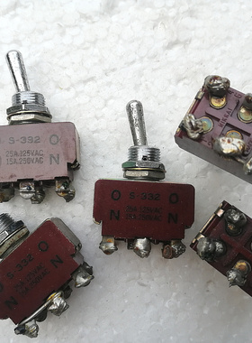 日本原装NKK nikkai（日开）S-332  6脚2档 大钮子开关 250V 15A