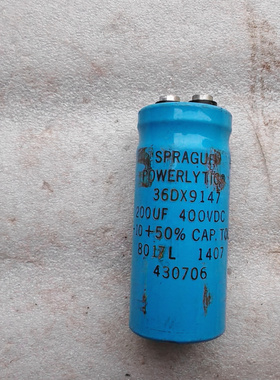 早期美国思碧SPRAGUE 36DX系列 400V 200UF 螺丝脚高压发烧电容