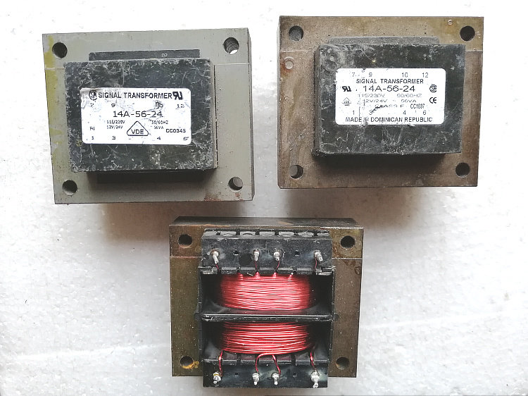 拆机美国SIGNAL E型牛 进口变压器 功率56W 输入230V 输出双12V