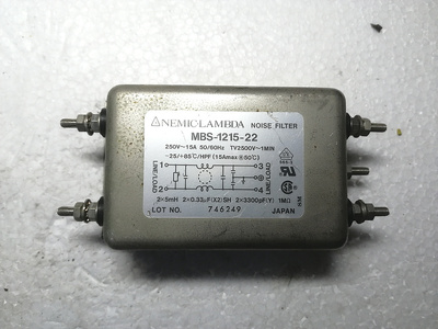 MB 日本NEMIC LAMBDA MBS-1215-22 250V 15A 高性能电源滤波器