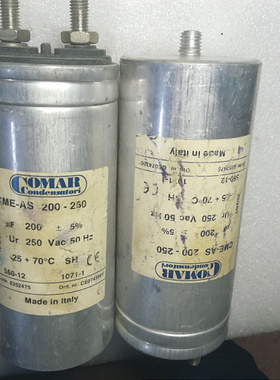 意大利COMAR 交流250VAC 直流400V 200UF 无极电容 油浸薄膜电容