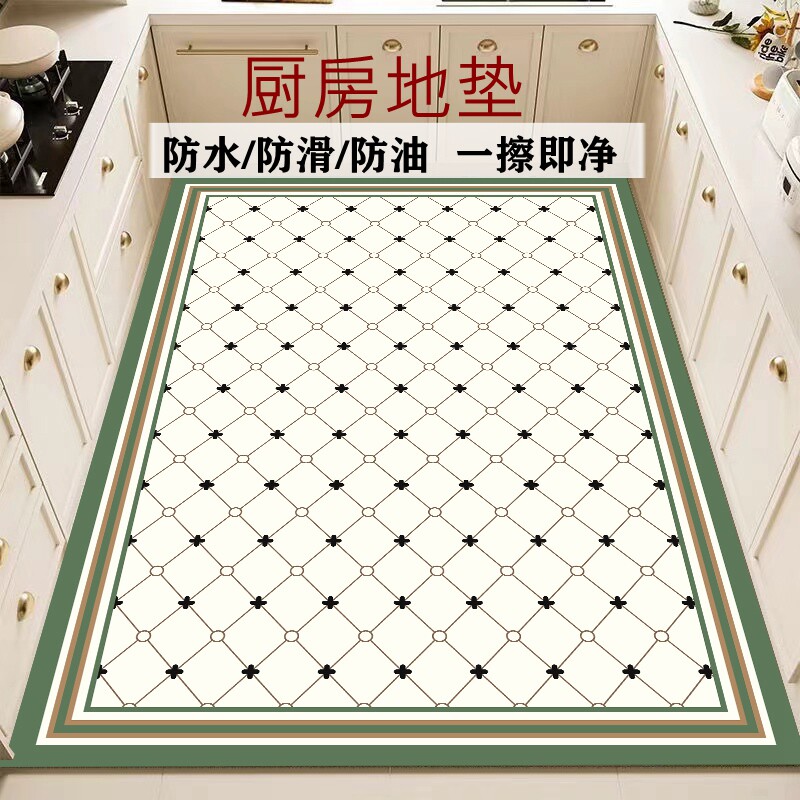 厨房防水地垫阳台满铺防滑耐脏垫子可擦免清洗防滑垫PVC皮革地毯,居家布艺,厨房地垫,淘宝优惠券,粉丝福利购,淘宝优惠卷