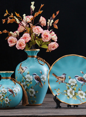 有趣琳 陶瓷花瓶摆件现代客厅玄关创意插花