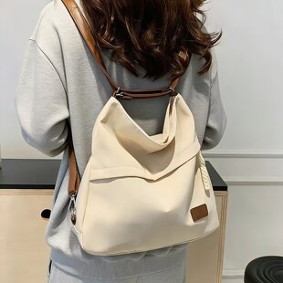 有趣琳 帆布包女大容量通勤单肩斜挎多用托特包