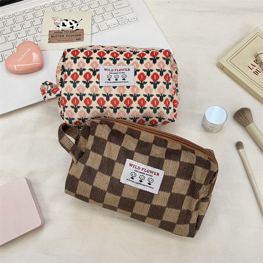 有趣琳 11272 灯芯绒手提化妆包洗漱用品收纳袋随身便携钱包女,箱包皮具/热销女包/男包,手拿包,淘宝优惠券,粉丝福利购,淘宝优惠卷