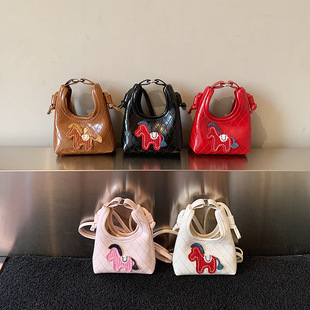 有趣琳 手提包女卡通小马单肩斜挎包包小众设计时尚质感可爱波
