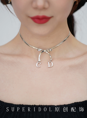中古vintage古董蝴蝶结choker