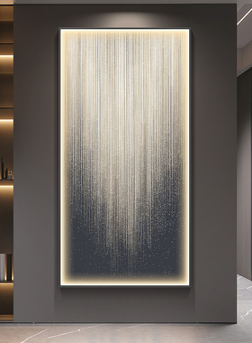 现代轻奢入户玄关装饰画高档简约灯壁画竖版走廊过道高级感发光画