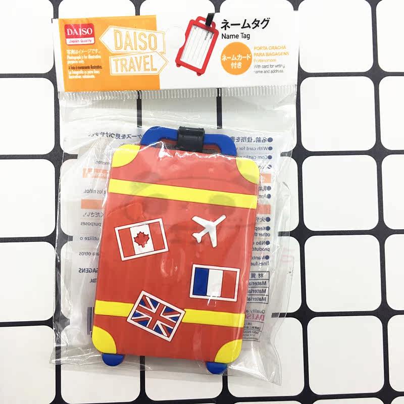 일본 DAISO 여행 가방 태그 탑승권 트롤리 케이스 여행 비즈니스 사인 배송 라벨 로고 프로모션