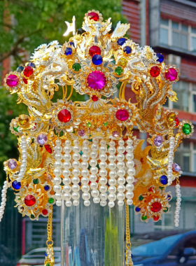 正铜妈祖帽神明帽子天上圣母白莲圣母临水夫人碧霞元君神像头冠