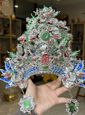 玄天上帝台版纸帽银盔上帝眉真武大帝神明帽子神像头饰赵公明帽子