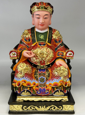 灶君灶王爷香樟木雕摆件供奉厨房