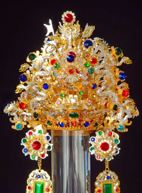 正铜帝帽神明帽子李府朱府千岁灶公延平郡王广泽尊王保生大帝头冠