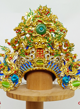 纯手工太子帽中坛元帅金木吒帽男款头饰装饰摆件发冠中式国风佛像