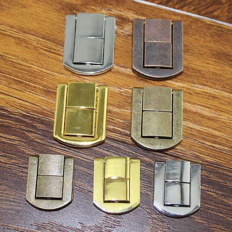 合金方扣古铜小方扣木盒礼盒装饰固定扣暗箱扣锁扣搭扣多款颜色
