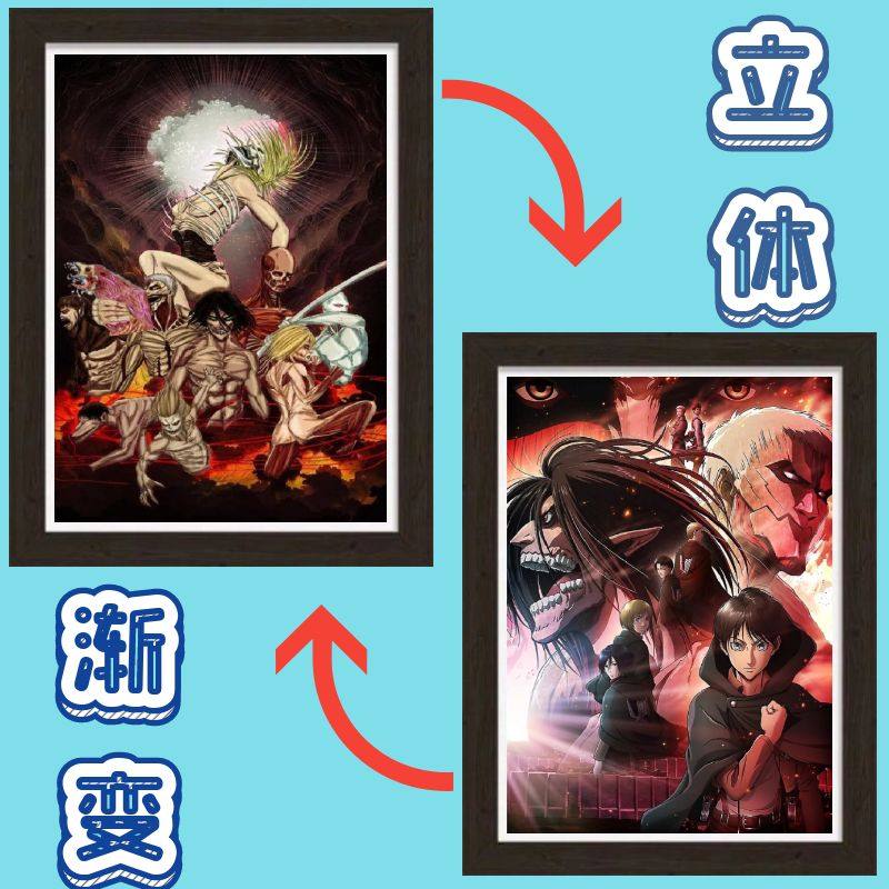 九大巨人始祖超大型女型铠之颚之兽之战锤车力进击的巨人3d立体画