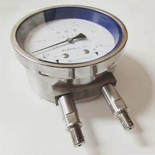 不锈钢差压表双管接口量程表盘直径