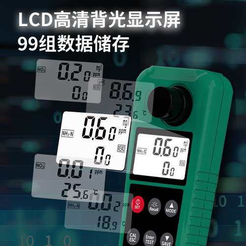 希玛多功能PH酸碱度余氯硫化氢亚硝盐酸氨氮有毒氨浊度水质检测仪