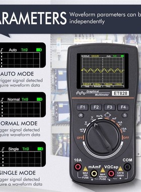 ET828示波万用表 1MHZ2.5MSPS 采样率 示波器+万用表二合一