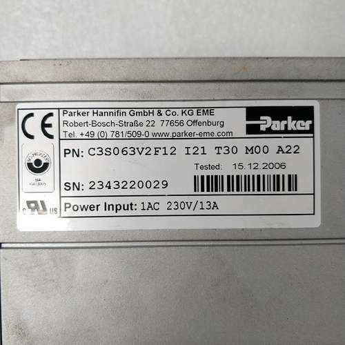 PARKER 派克 COMPAX3 C3S063V2F12 I21 T30 M00 A22 原装拆机件