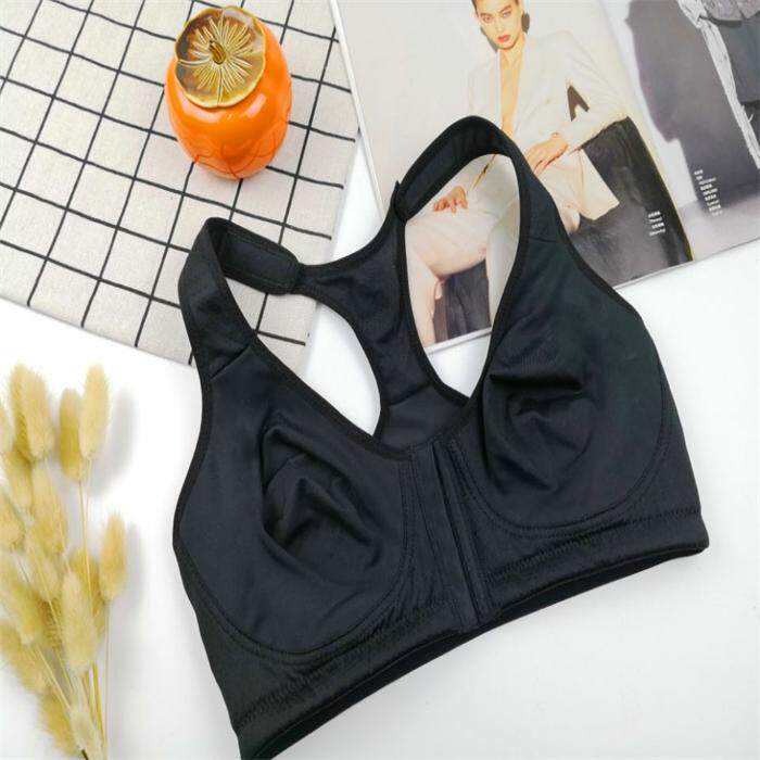 75B外贸前扣超薄运动文胸全罩杯无钢托背心式跑步瑜伽健身内衣
