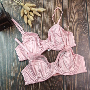 70B75BC外贸欧美性感色丁缎面超薄文胸大罩杯带钢圈小尺码 内衣