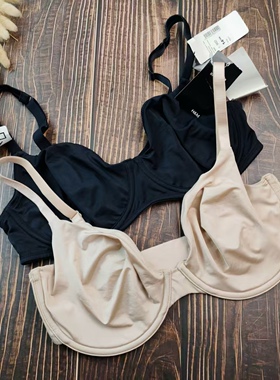 75D85D外贸欧美简约光面超薄内衣大罩杯带钢圈大胸文胸大显小