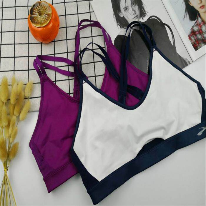 外贸跑步瑜伽运动文胸 速干面料无钢托减震防抖健身内衣X背带 LXL