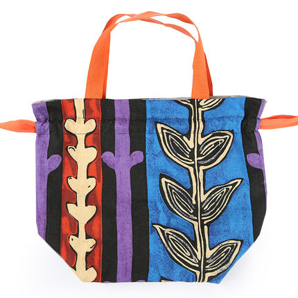 姣兰 创意杂货 双层防水饭盒 收纳便当袋 印花环保布袋 包邮