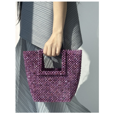【CILI CLUTCH 】复古中国风 高级 石纹 紫玉色大方手提包
