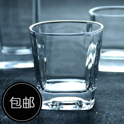 满6个包邮四方威士忌玻璃水杯