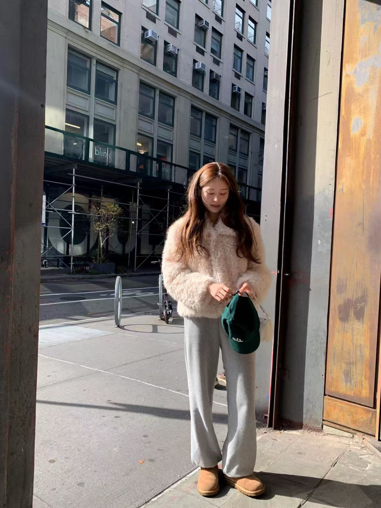 韩国东大门代购Ounce2025冬季新品百搭时尚休闲运动卫裤长裤