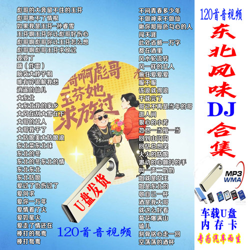 东北热歌专辑车载DJ音视频U盘黑吉辽流行DJMP4高品质MP3车载优盘