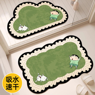 新款 浴室地垫硅藻泥吸水防滑专用厨房厕所卫生间卫浴门口家用脚垫