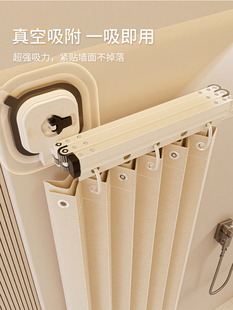 折叠浴帘杆浴室防水防霉浴帘可伸缩晾衣杆免打孔挂衣架厕所隔断帘